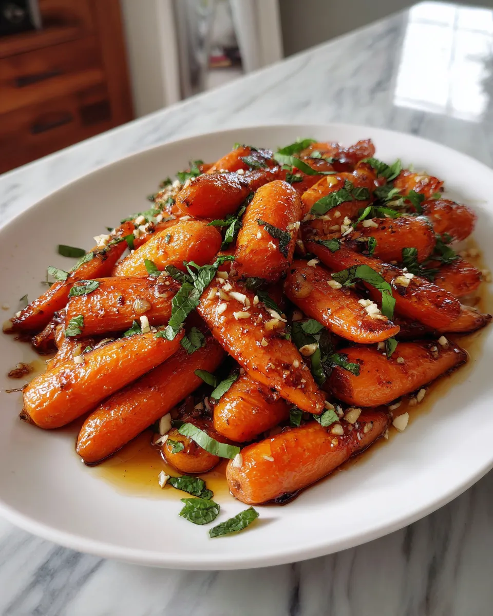 Photo of featured for Irresistible Honey Garlic Roasted Carrots