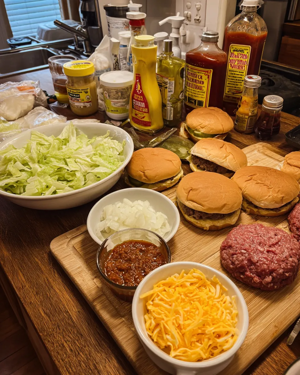 Ingredients for Irresistible Mini Big Mac Cheeseburgers: Bite-Sized Deliciousness