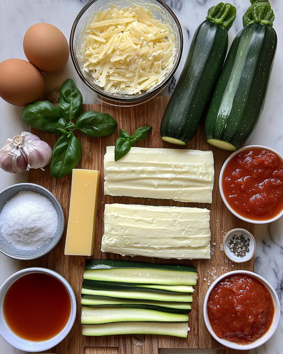 Ingredients for Indulgent Ritcotto Zucchini Lasagna Rolls: A Decadent Twist on a Classic Dish