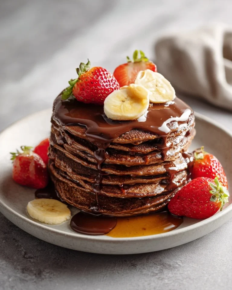 Chocolate Peanut Butter Protein Pancakes