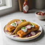 Crispy Baja Style Beer Battered Fish Tacos