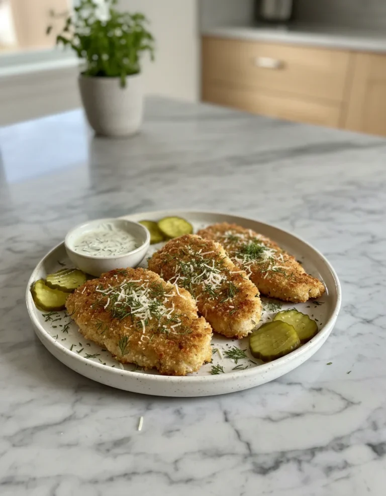 Crispy Dill Pickle Parmesan Chicken