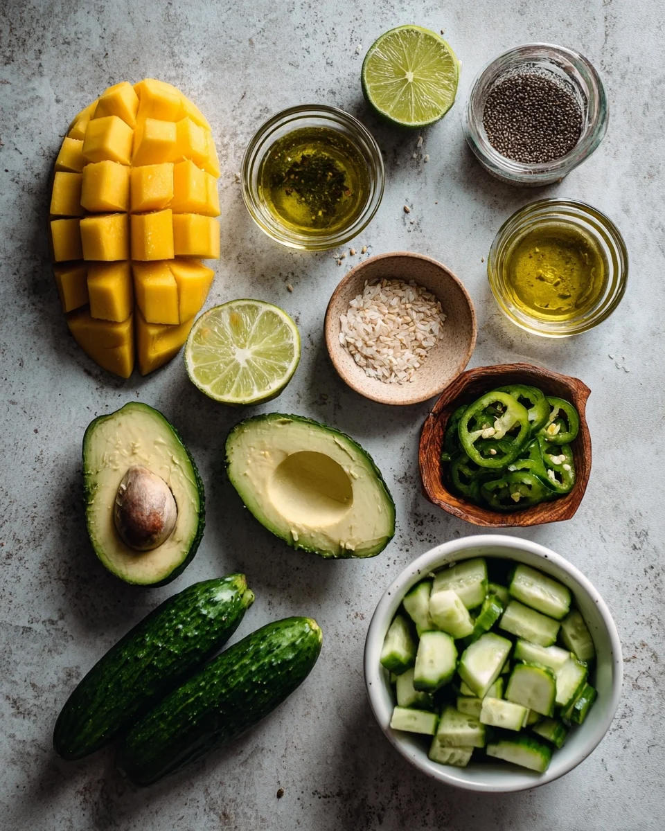Mango Avocado Cucumber Lime Salad