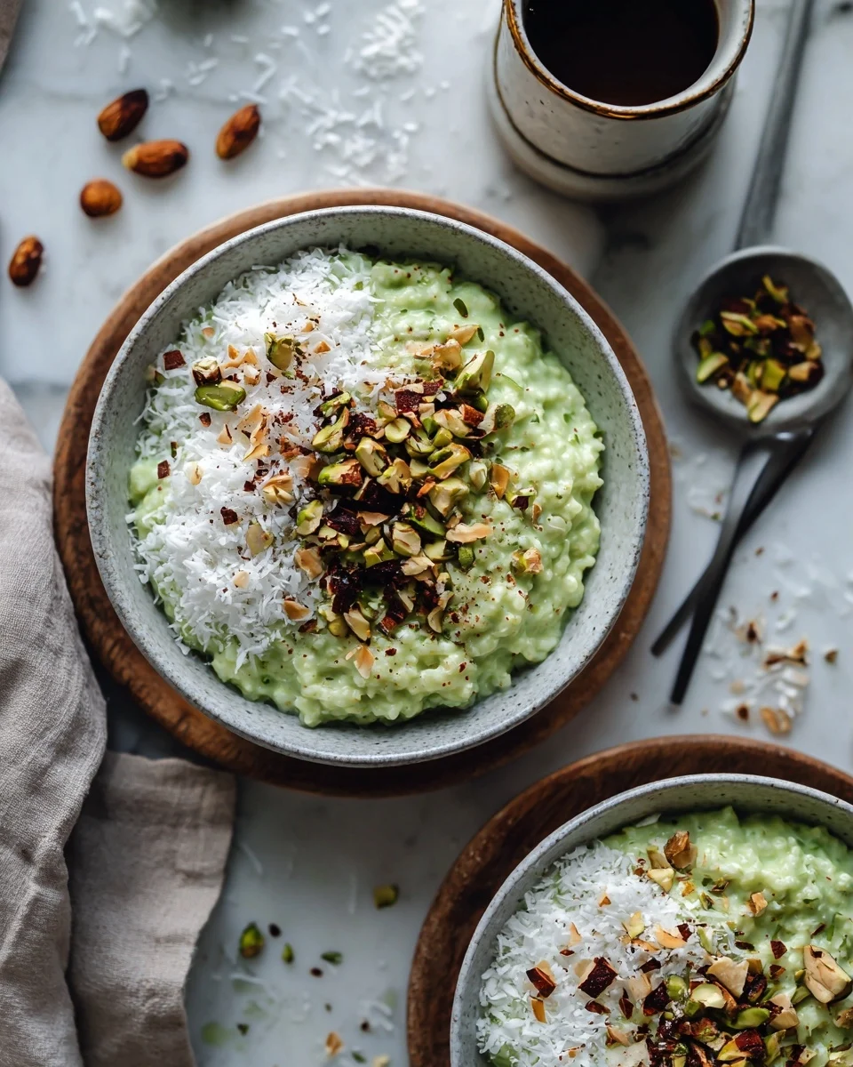 Matcha Coconut Rice Pudding