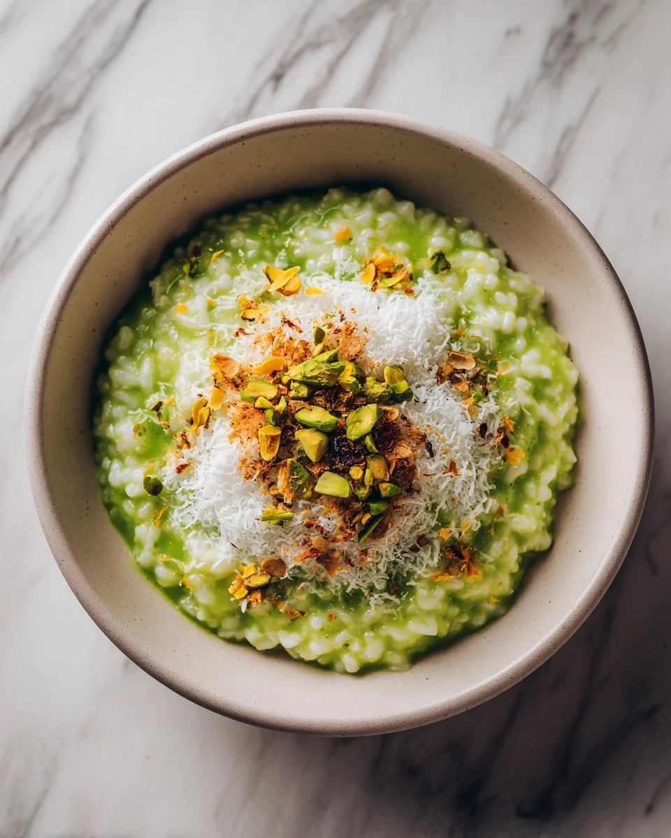 Matcha Coconut Rice Pudding