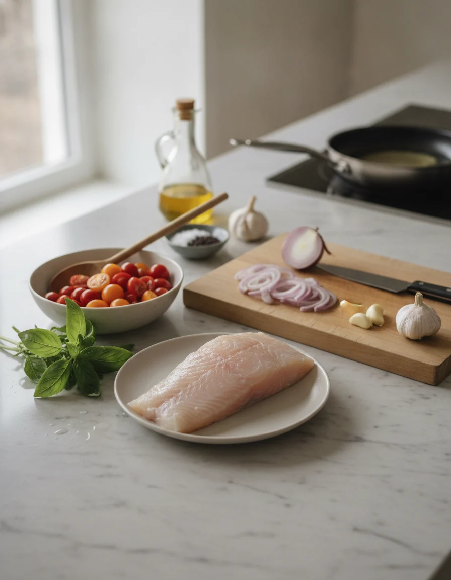 Mediterranean Cod in Tomato Basil Sauce