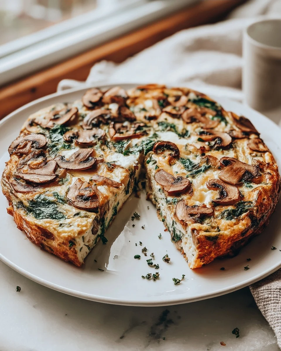 Mushroom Spinach Egg White Frittata