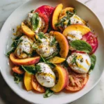 Peach Burrata Basil Summer Salad