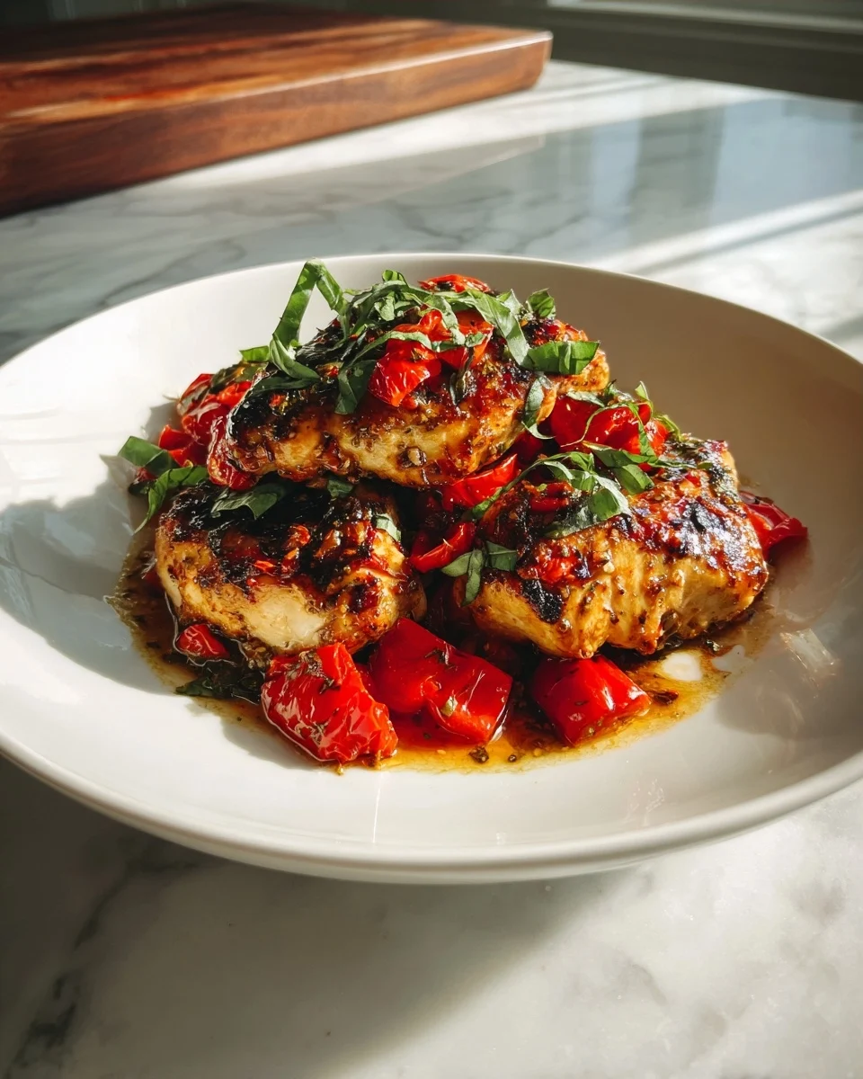 Roasted Red Pepper Chicken Skillet