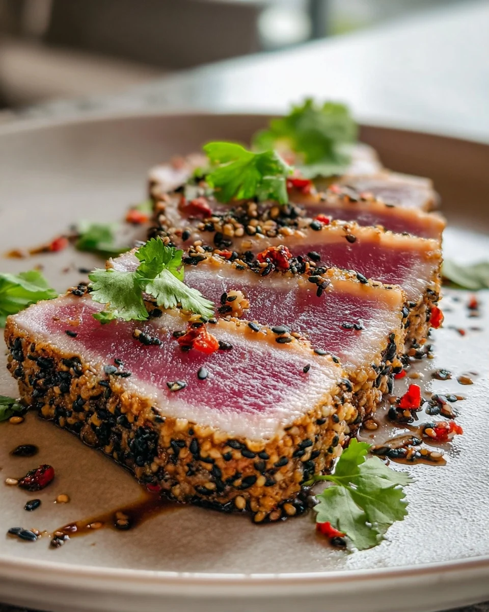 Seared Tuna Steak with Sesame Crust