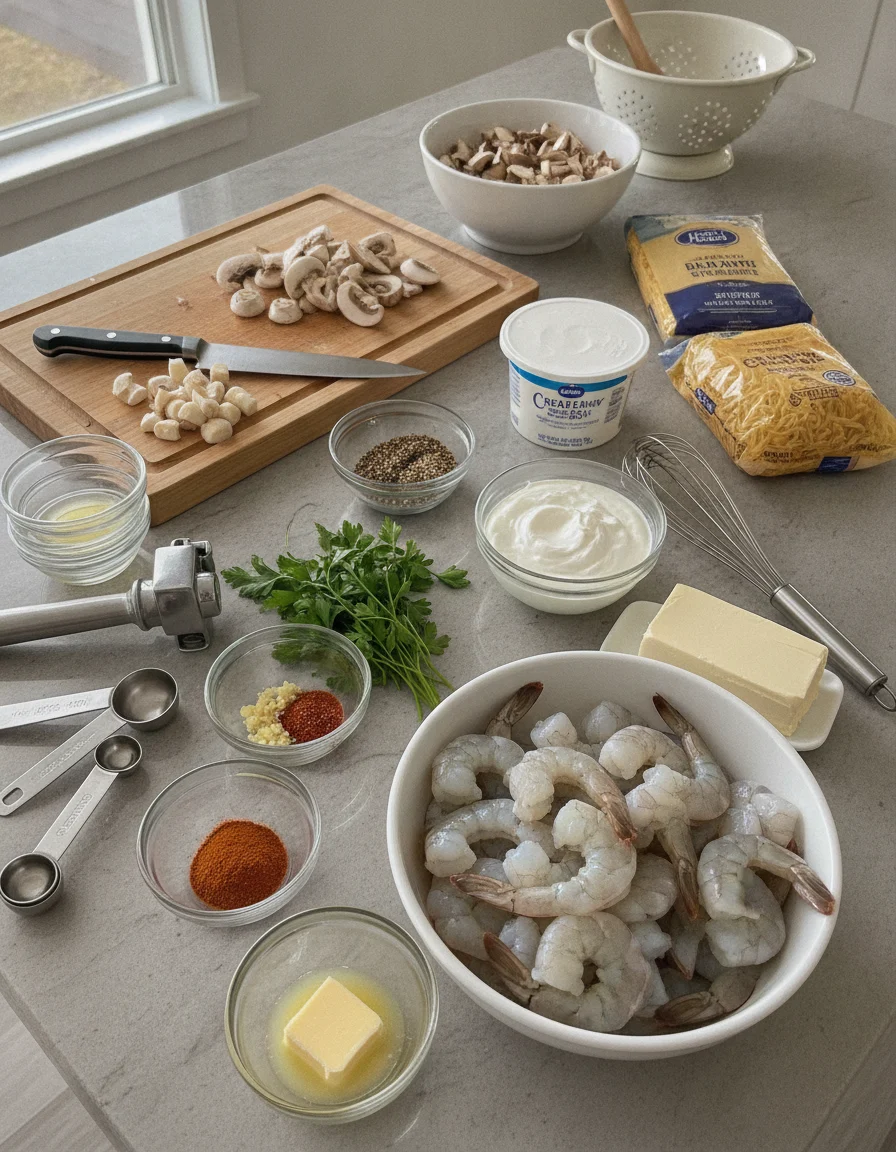 Spicy Blackened Shrimp Stroganoff