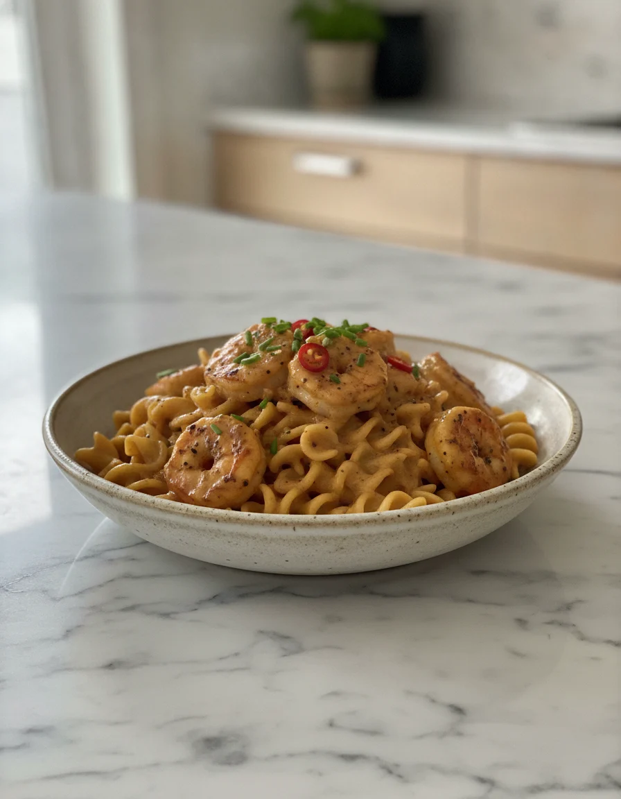 Spicy Blackened Shrimp Stroganoff