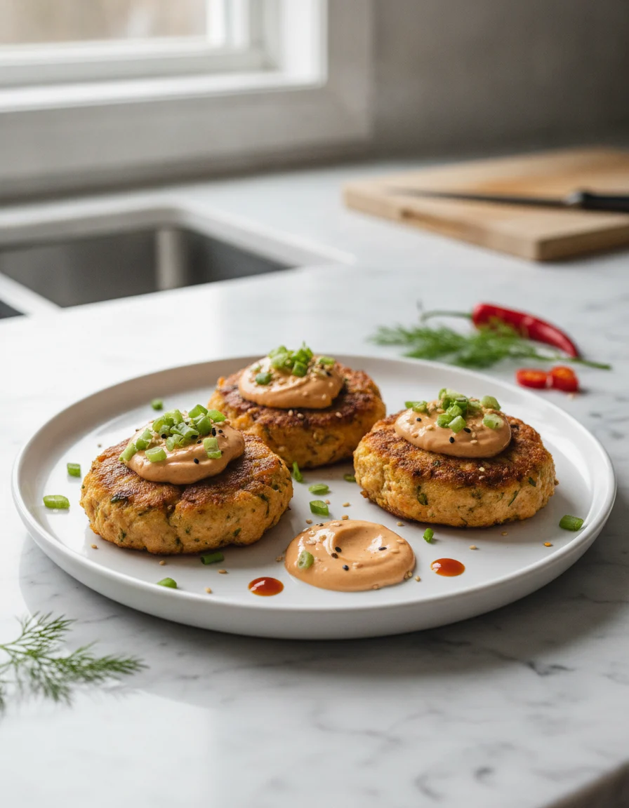 Spicy Salmon Cakes with Sriracha Aioli