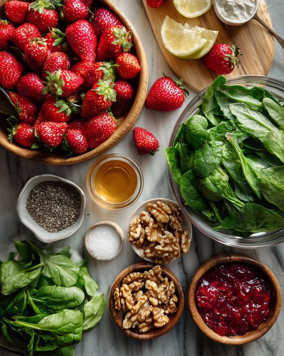 Strawberry Spinach Walnut Salad