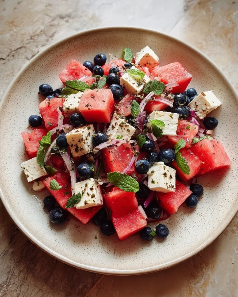 Watermelon Blueberry Feta Salad