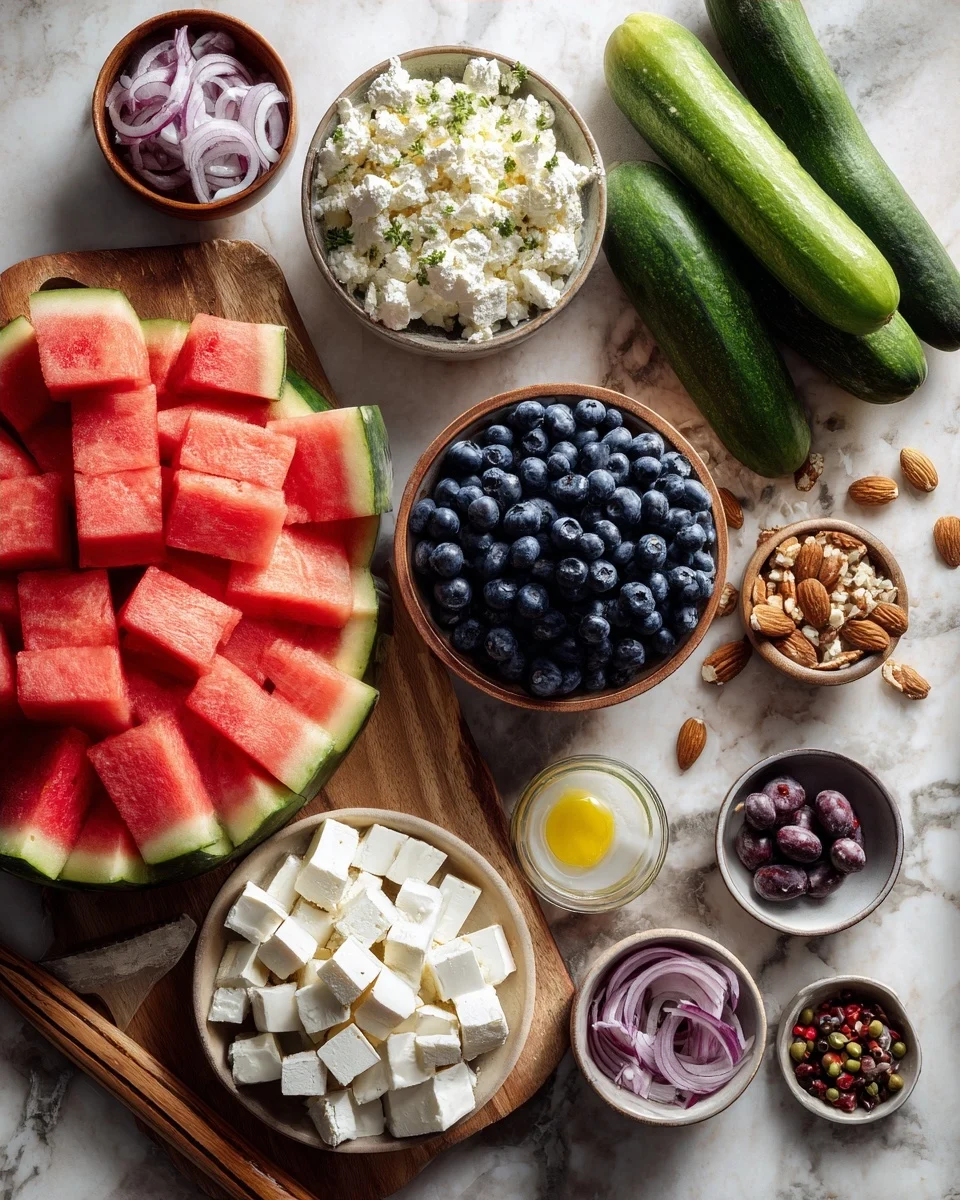 Watermelon Blueberry Feta Salad