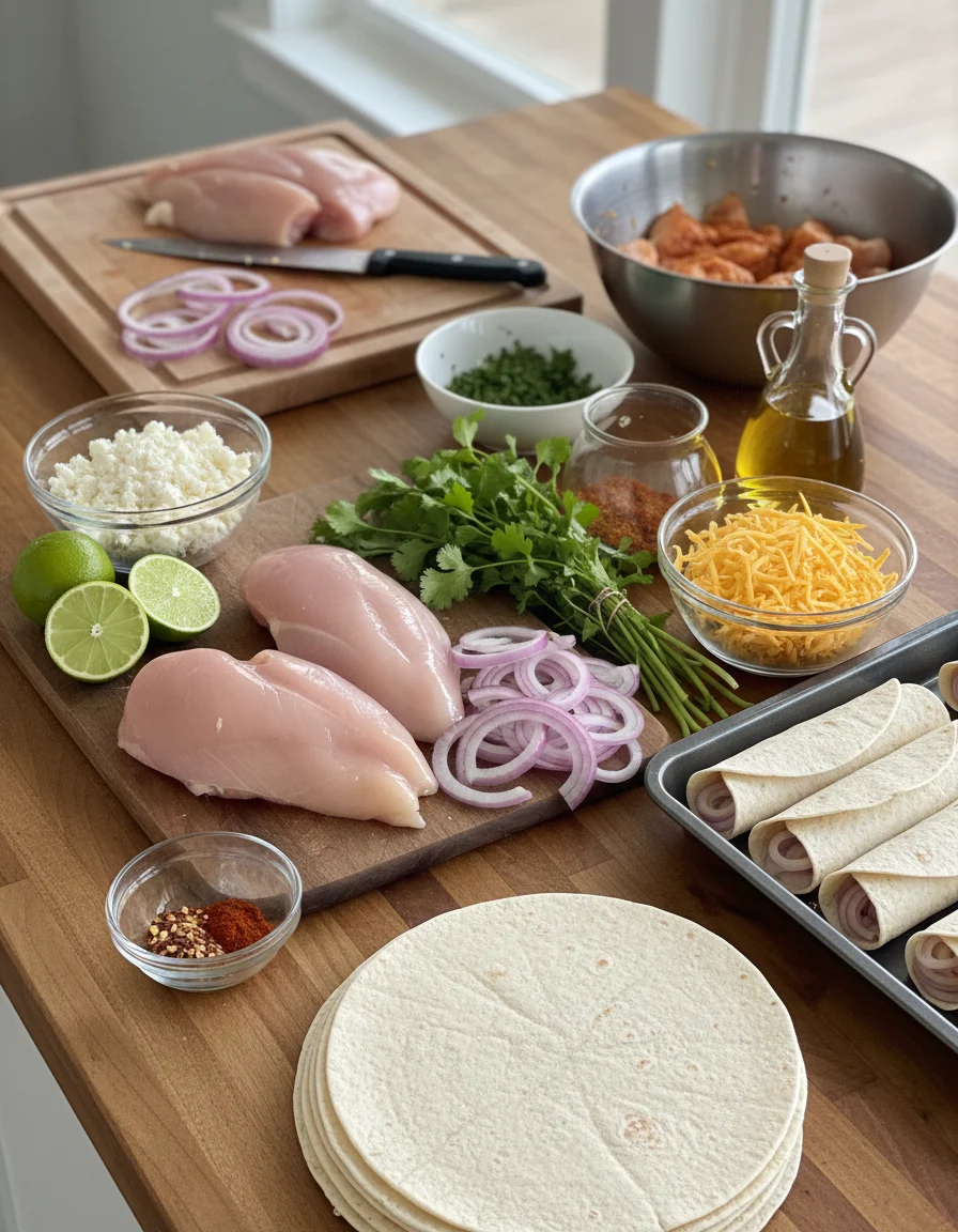 Zesty Chicken and Cheesy Onion Roll-Ups
