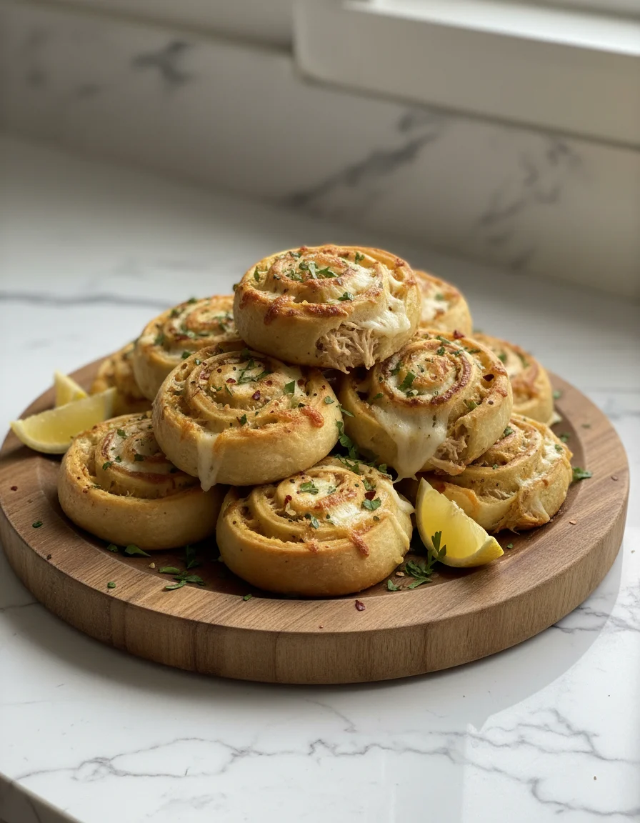 Zesty Chicken and Cheesy Onion Roll-Ups